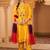Sunblessed bright yellow hand embroidered silk suit set