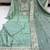 Green silk blend embroidered kurta set