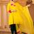 Lotus bright yellow a-shape silk 3 piece suit set