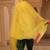 Lotus bright yellow a-shape silk 3 piece suit set