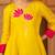 Lotus bright yellow a-shape silk 3 piece suit set