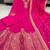 Magenta chanderi embroidered flared gown set