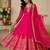 Magenta chanderi embroidered flared gown set