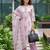 Lavender floral printed cotton kurta set
