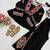 Black silk blend embroidered palazzo set