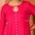 Bright pink hand embroidered a-shape silk 3 piece suit set