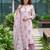 Lavender floral printed cotton kurta set