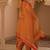 Burnt orange & red gota patti a-shape mul chanderi silk 3 piece suit set