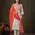 White cotton poly embroidered kurta set