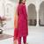 Pink floral printed cotton kurta set