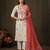 White cotton poly embroidered kurta set