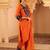 Orange hand embroidered gota patti mul chanderi silk suit