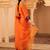 Orange hand embroidered gota patti mul chanderi silk suit