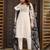 Off-white cotton poly embroidered kurta set