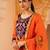 Orange hand embroidered gota patti mul chanderi silk suit