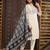 Off-white cotton poly embroidered kurta set
