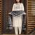 Off-white cotton poly embroidered kurta set