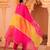 Fuschia pink silk a-shape 3 piece suit set