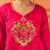Fuschia pink silk a-shape 3 piece suit set