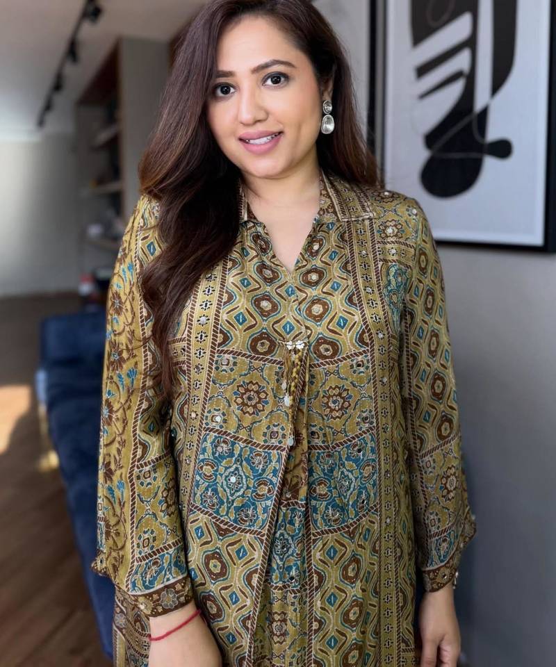 Olive crepe printed palazzo set