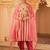 Pink tusser silk 3 piece suit set