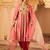 Pink tusser silk 3 piece suit set