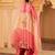 Pink tusser silk 3 piece suit set