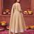 Beige hand embroidered silk blend kurta set