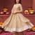 Beige hand embroidered silk blend kurta set