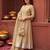 Beige hand embroidered silk blend kurta set