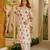 Cream cotton poly printed kurta set