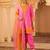 Pink & orange mul chanderi a-shape with farshi salwar 3 piece suit set