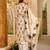 Cream cotton poly printed kurta set