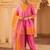 Pink & orange mul chanderi a-shape with farshi salwar 3 piece suit set
