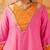 Pink & orange mul chanderi a-shape with farshi salwar 3 piece suit set