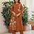 Brown rayon printed kurta set