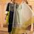 Navy blue mul chanderi a shape with farshi salwar 3 piece suit set