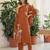 Brown rayon printed kurta set