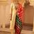 Beige golden hand embroidered silk 3 piece suit set
