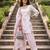 White floral printed cotton kurta set