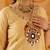 Beige golden hand embroidered silk 3 piece suit set
