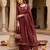 Maroon hand embroidered silk blend kurta set