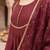 Maroon hand embroidered silk blend kurta set