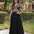 Black rayon embroidered flared gown set