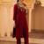 Maroon hand embroidered mul chanderi 3 piece suit set