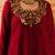 Maroon hand embroidered mul chanderi 3 piece suit set