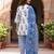 White floral printed cotton kurta set