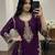 Purple faux georgette embroidered palazzo set