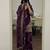 Purple faux georgette embroidered palazzo set