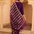 Purple hand embroidered a-shape mul chanderi 3 piece suit set